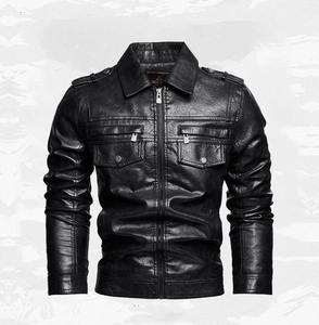 Giacca da <span class=keywords><strong>Moto</strong></span> Personalizzata Invernale da <span class=keywords><strong>Uomo</strong></span>, Slim Fit, in PU, con Cerniera Frontale, Casual, Impermeabile e Antivento - Product Image 6