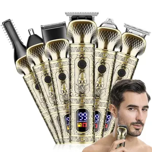 Lanumi 885 6 In 1 Electric Hair cut LCD display hair Clippers men Grooming Kit Professional T-Blade Hair Trimmer Men