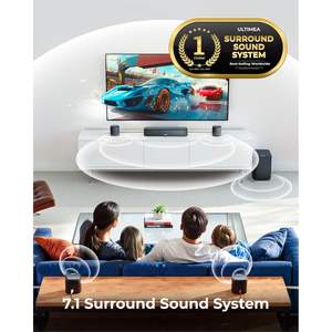 Barre de son Ultima 7.1 canaux avec système de son surround pour TV, 4 haut-parleurs pour home cinéma filaire et utilisation en soirée - Product Image 2