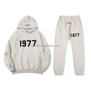 Ensemble pantalon de sport et sweat à capuche personnalisés Streetwear pour hommes Sweatshirt à capuche lourd Ensembles de survêtement personnalisables unisexe - Product Image 4