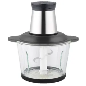 2000ml Tigela De Vidro Elétrico De Aço Inoxidável Processador De Alimentos Vegetais Mixer Chopper