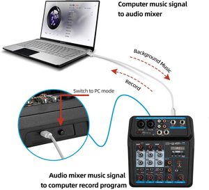 Professional Portable 4-Channel USB Mini Audio <strong>Mixer</strong> Live Sound DJ Console for <strong>Karaoke</strong> Recording Small Interface Sound Interface - Product Image 2