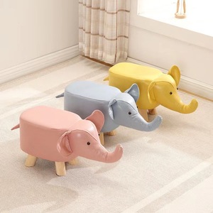 Tabouret éléphant pour enfants, siège en mousse souple avec pieds en bois, design animal mignon, décoration de salon, meubles pour enfants - Product Image 4
