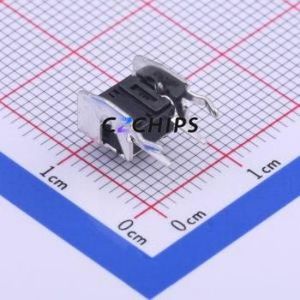 TC-1102N-C-AL-B Tactile Switch Bent Lead Through Hole,6x6mm Switch Single Pole Single Throw Round Button 2.6N Right Angle Insert - Product Image 2