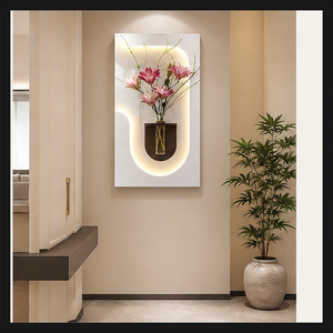 Pannello Murale Retroilluminato Testurizzato con Mensola Integrata, <span class=keywords><strong>Arte</strong></span> Astratta Floreale Botanica per Ingressi, Reception e Interni di Strutture Ricettive - Product Image 5