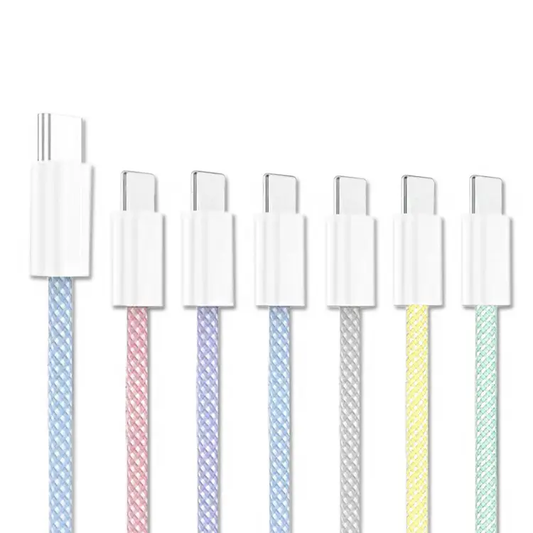 3A macaron braid C to C fast charging data cable Type C for Huawei charging cords PD20W data cable wholesale