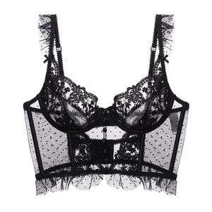 Soutien-gorge corset ultra-fin en <span class=keywords><strong>dentelle</strong></span> française sexy et respirant pour femme, avec armatures, sans doublure, minimiseur, push-up, <span class=keywords><strong>bustier</strong></span> pour poitrine généreuse - Product Image 5