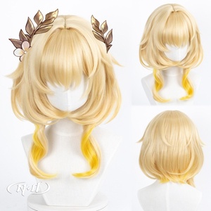 Perruque de Cosplay ND Aglaea Honkai Star Rail Marron Clair, Fibre Haute Température, Réglable, Longue, Résistante à la Chaleur, 130% de Densité, avec Filet Rose - Product Image 1