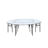 Table à manger pliable en bambou pour hôtel et restaurant, design moderne et minimaliste, panneaux multicouches ignifuges, grande capacité, salle à manger pour banquets