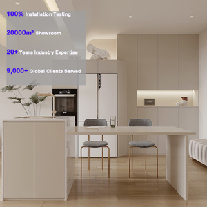 UK Villa Custom Luxury Kitchen Furniture Set Matte White Handleless Kitchen Design Modern Modular Melamine Kitchen Cabinet - Product Image 2