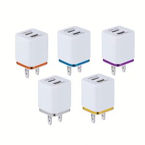 Custom Logo Power <b>Adapter</b> 5V 2.1A US Plug <b>Charging</b> Cube Block Dual Usb Cell Phone Charger - Product Image 1
