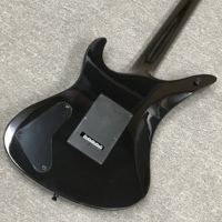Sche.ter Syn.ster Custom Gloss Black Electric Guitar Mahogany Maple Neck Rosewood Fretboard Silver Pinstripes Foam Case-Fast