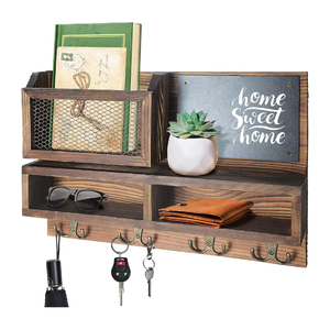 Porte-<span class=keywords><strong>clés</strong></span> <span class=keywords><strong>mural</strong></span> avec crochets <span class=keywords><strong>pour</strong></span> <span class=keywords><strong>clés</strong></span> et porte-portefeuille, rangement <span class=keywords><strong>pour</strong></span> lunettes de soleil, 4 crochets doubles et tableau noir - Product Image 1