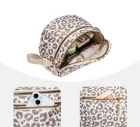 Sac banane surdimensionné en nylon motif léopard de qualité supérieure, sac à bandoulière décontracté et spacieux avec chaîne