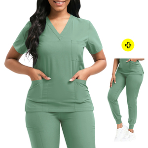 Viaoli pronto per la spedizione di tessuto elasticizzato <span class=keywords><strong>blu</strong></span> Navy <span class=keywords><strong>blu</strong></span> Royal Hospital unies Medical Scrub set comoda tuta da cura - Product Image 3