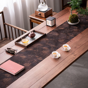 Alfombrilla de té Zen china de doble cara, de gasa perfumada, aislante del calor, impermeable, rectangular, para mesa de té, almohadilla para café - Product Image 1