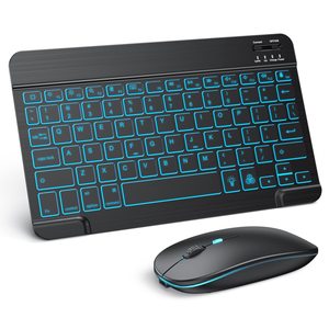Manufacturer Rechargeable Teclado Tastatur Clavier Tastiera Bluetooth Wireless <b>Keyboard</b> and Mouse Set with RGB Backlight - Product Image 1