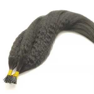 Extensiones de cabello humano brasileño con <span class=keywords><strong>punta</strong></span> I, cabello negro Natural prepegado, Microlinks, onda corporal - Product Image 4