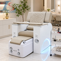 Chaise de pédicure pour salon de beauté, bain de pieds à jets d'eau et système de drainage rapide, mobilier confortable pour salon de manucure