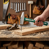 Marteau de mécanicien de qualité industrielle en acier à haute teneur en carbone avec manche en fibre de verre, personnalisable OEM, outil de découpe pour soudeur multi-spécifications