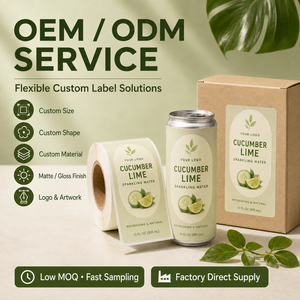Etiquetas OEM para Latas de Refresco, Adhesivos BOPP Mate con Logotipo Personalizado, Adhesivo Sensible a la Presión para Botellas de Bebidas Energéticas - Product Image 2