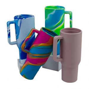 Modern 40 oz Tumbler with Handle,<b>Reusable</b> Water Bottle Travel Silicone <b>Mug</b> Cup Holder Friendly,Gifts for Women Men - Product Image 1