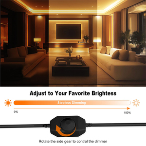 Câble DC enfichable ESANN 6A 12V noir, cathode commune, interrupteur à bouton manuel pour variateur de lumière néon <span class=keywords><strong>LED</strong></span> en ligne, contrôleur de bande <span class=keywords><strong>LED</strong></span> 72W - Product Image 2