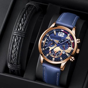 Set <span class=keywords><strong>di</strong></span> 2 Orologi al Quarzo da <span class=keywords><strong>Uomo</strong></span>, Orologio con Quadrante Digitale alla Moda e Bracciale, Set <span class=keywords><strong>di</strong></span> Gioielli Adatto per <span class=keywords><strong>Regali</strong></span> Festivi - Product Image 1