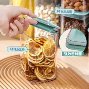 Conteneur de stockage pour céréales, cylindre avec couvercle à clipser, qualité alimentaire, transparent, hermétique, anti-humidité, antibactérien, pour usage en cuisine - Product Image 2