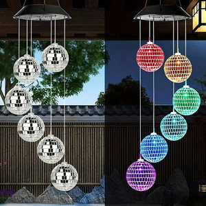 Ngoài trời treo chuông gió năng lượng mặt trời đèn Disco bóng Quà Tặng phụ nữ Patio sân không thấm nước đáng yêu đổi màu năng lượng mặt trời đèn sân vườn - Product Image 2