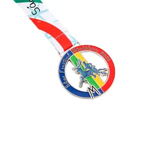 Premio personalizzato in esecuzione medaglie sportive in metallo per maratona di mezzo quarto con nastro - Product Image 3