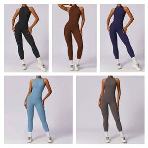 Mono deportivo de gimnasio para mujer con cremallera, ropa deportiva, mono de yoga, mono de una pieza para entrenamiento - Product Image 4