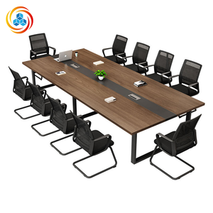 Modern, Minimalist Wood-grain Office Conference Tables and Chairs Suitable for <b>Small</b> Meeting Rooms or School Principals' Offices - Product Image 1