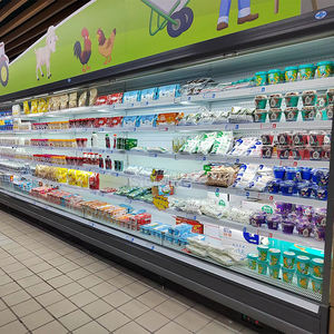 Réfrigérateur vertical à rideau d'air ouvert multi-étagères pour supermarchés, pour légumes et produits laitiers - Product Image 1