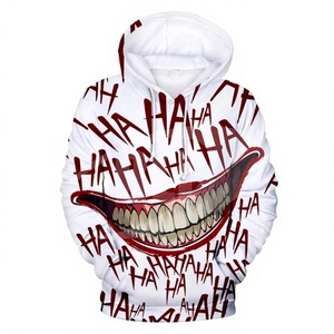 Felpa con Cappuccio da Uomo con Stampa Joker e Harley <span class=keywords><strong>Quinn</strong></span>, Design a Quadri Tinta Unita, Vestibilità Comoda, Stile Casual, Design in Sublimazione, Abbigliamento Autunnale - Product Image 4