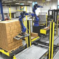 Robot de palettisation industriel CNGBS, charge utile de 800 kg, machine de palettisation YASKAWA PL800 pour entrepôt et parc logistique