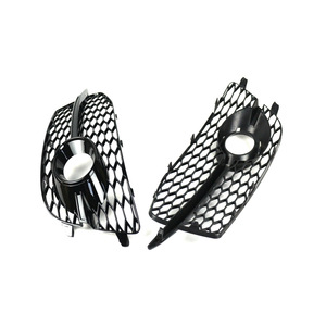 Calandres de pare-chocs avant en plastique ABS noir pour Audi Q3, motif nid d'abeille, pour feux antibrouillard, 2012-2014 - Product Image 3