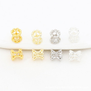 Pulsera y Collar de Oro y Plata de 14K con Diseño Calado, Cintura Delgada, Soporte de Flor con Cuentas, Accesorios de Joyería Hechos a Mano - Product Image 2