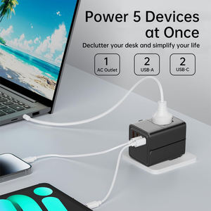 <span class=keywords><strong>Cargador</strong></span> de Viaje ASPOR A886 65W, <span class=keywords><strong>Cargador</strong></span> Rápido GaN con 4 Enchufes Integrados, 5 Puertos de Salida, Diseño Compacto para Teléfonos - Product Image 2