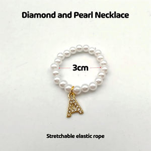 Collier en perles de diamant avec pendentif en forme de lettre de l'alphabet pour poupée, vente en gros, 10 cm, V4, pour poupée, mini pendentif en forme de lettre - Product Image 6