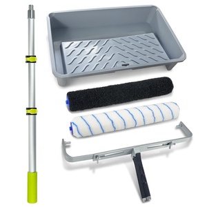 Large Adjustable DIY Industrial Grade Expory Floor <b>Paint</b> <b>Roller</b> Brush with Telescopic Pole Furniture Painting Tools with Tray - Product Image 1