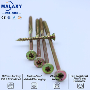 Tornillo autorroscante de <span class=keywords><strong>doble</strong></span> avellanado de acero de alta resistencia Malaxy Source Factory, chapado en zinc amarillo para gabinetes - Product Image 2