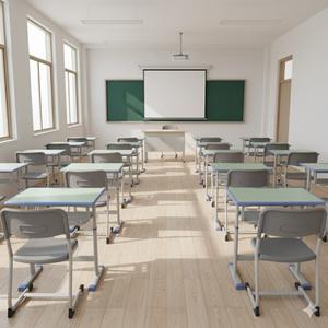 Muebles Escolares Modernos de Metal para <span class=keywords><strong>Aulas</strong></span> STEM, Conjunto de Sillas y Mesas Individuales para Estudiantes, Cómodas, con Certificación ISO - Product Image 2