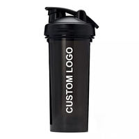Bouteille Shaker Personnalisable avec Logo en Gros, Bouteilles de Protéines de Sport pour Fitness et Gym en Plastique PP Sans BPA, Échantillon Disponible