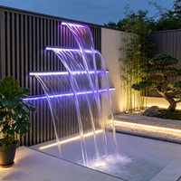 Cascade d'eau en acrylique pour piscine HUAXI, rideau d'eau, lame de cascade, lumière LED RGB résistante aux UV, multi-positions, intérieur/extérieur