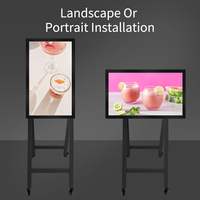 Soporte plegable inclinable 32 "pulgadas LED LCD póster pantalla táctil capacitiva pantalla de publicidad tablero de menú táctil quiosco de pantalla táctil