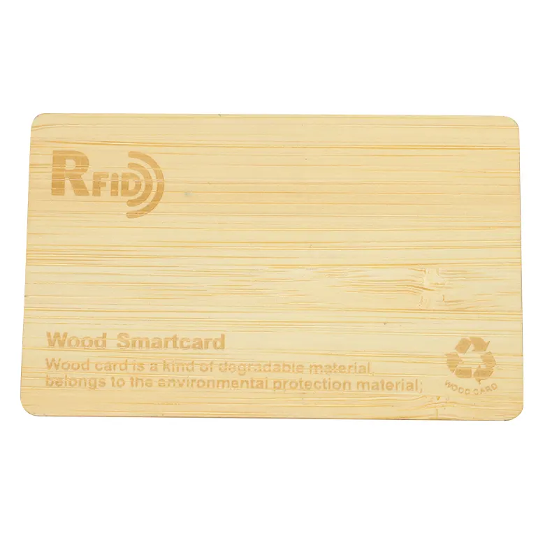 125Khz 13.56Mhz การควบคุมการเข้าถึงคีย์การ์ดโรงแรม RFID NFC บัตรชิปไม้