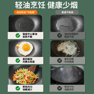 Wok antiadherente de piedra Maifan de 32 cm con tapa para cocinas de inducción y gas, sartén para cocinar en el hogar - Product Image 2