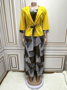 Nouvelle Robe Femme 2023 Design Turc Élégant, Ensemble 2 Pièces : <span class=keywords><strong>Manteau</strong></span> <span class=keywords><strong>et</strong></span> Robe Plissée Imprimée pour le Bureau - Product Image 6