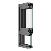 Fenêtres coulissantes horizontales modernes en alliage d'aluminium à rupture de pont thermique pour cuisine et hôtel, conception durable et résistante aux intempéries